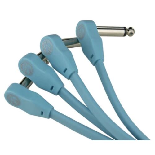 Pig Hog Lil' Pigs 6-inch Low-Profile Patch Cables, 4-Pack, Daphne Blue