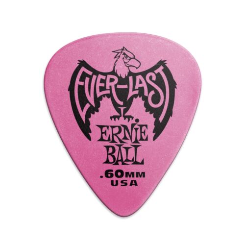 Ernie Ball .60mm Everlast Picks, 12-Pack, Pink