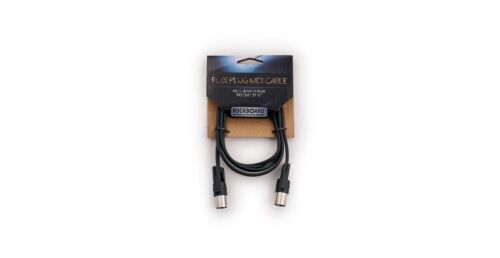 Rockboard FlaX Plug 100cm (39 3/8") flat MIDI Cable - right angle or straight (RBO CAB MD FX 100 BK)