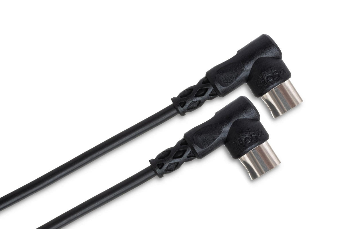 Hosa MID-310RR RIght-angle MIDI Cable, Right-angle 5-pin DIN to Same, 10 ft