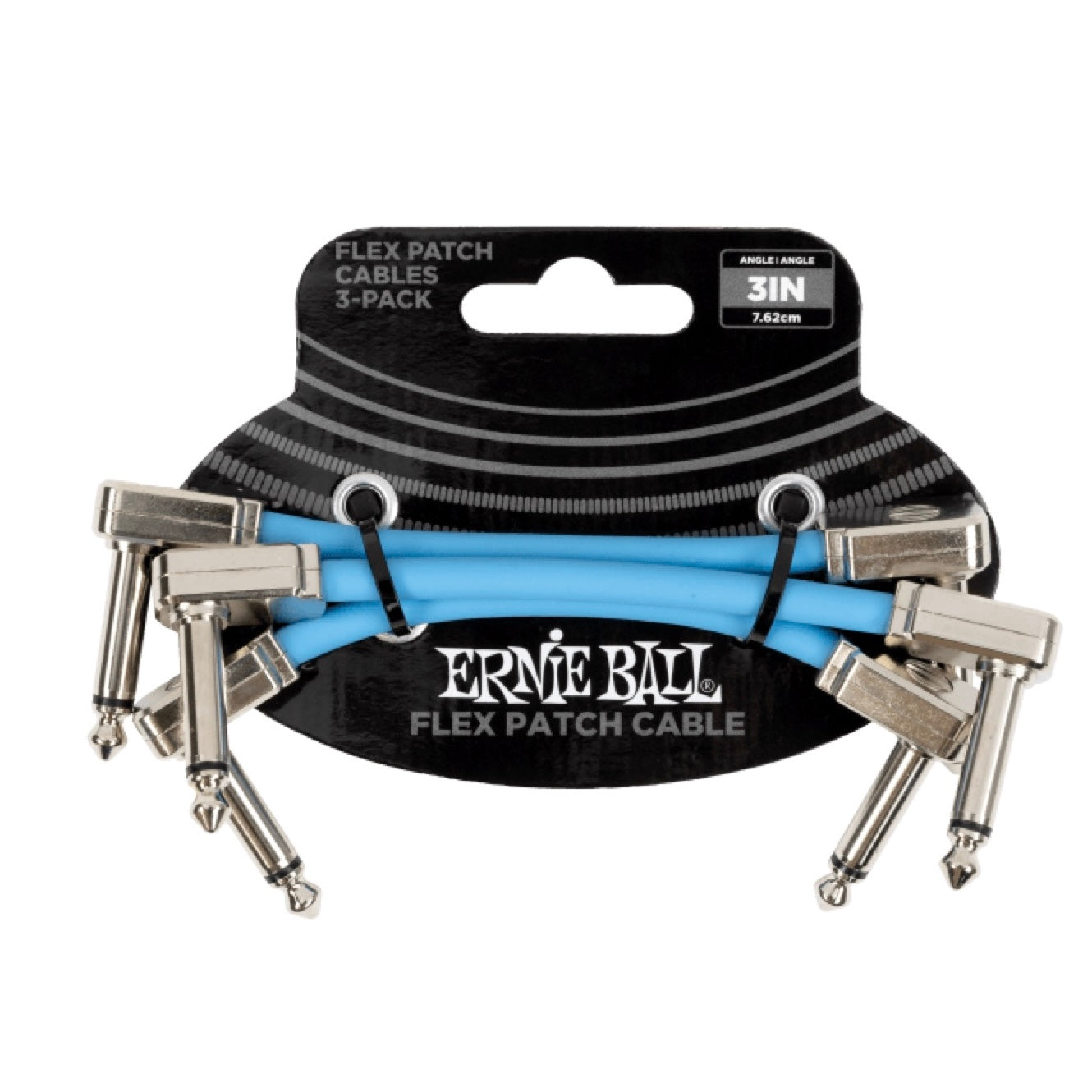 Ernie Ball Flex Patch Cable 3in - Blue - 3 Pack