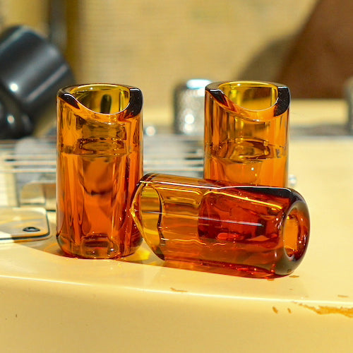 The Rock Slide Amber Glass Slide, Medium - 19.5 mm x 60mm - Ring Size 9-11