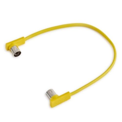 Rockboard Flat MIDI Cable - 30 cm (11 13/16"), Yellow, Angled Plugs