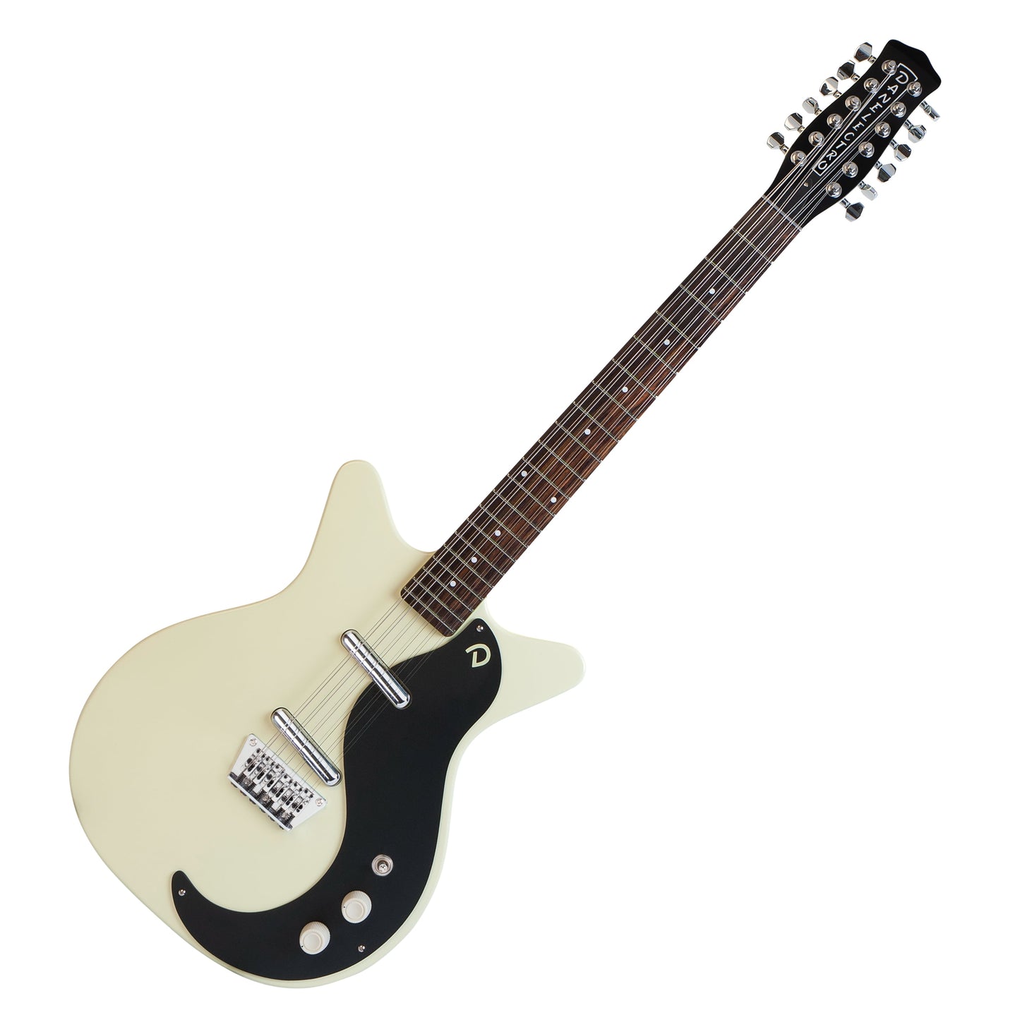 Danelectro '59 Double-Cut 12-String Guitar--Vintage White with Black Pickguard (59SDC-VWH)