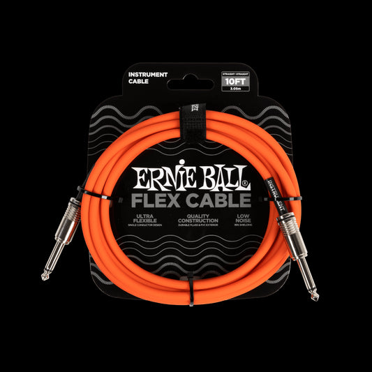 Ernie Ball Flex Instrument Cable Straight/Straight 10ft - Orange