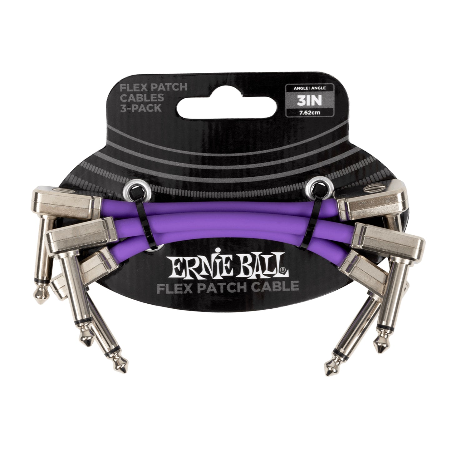 Ernie Ball Flex Patch Cable 3in - Purple - 3 Pack (P06451)