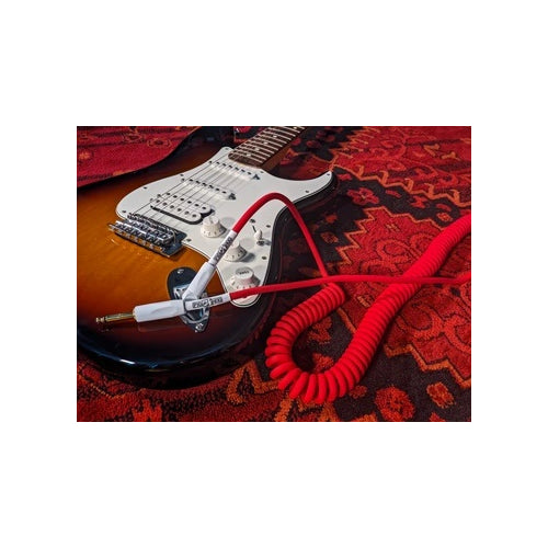 Pig Hog "Half Coil" Instrument Cable, 30-Foot, Candy Apple Red (vintage style with tangle-free distance!)