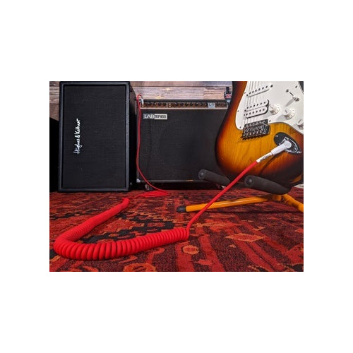 Pig Hog "Half Coil" Instrument Cable, 30-Foot, Candy Apple Red (vintage style with tangle-free distance!)