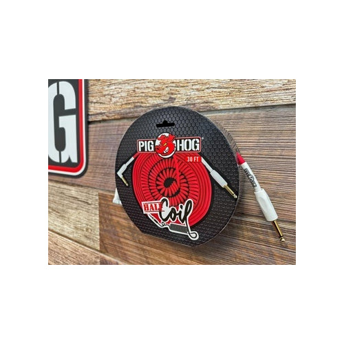 Pig Hog "Half Coil" Instrument Cable, 30-Foot, Candy Apple Red (vintage style with tangle-free distance!)