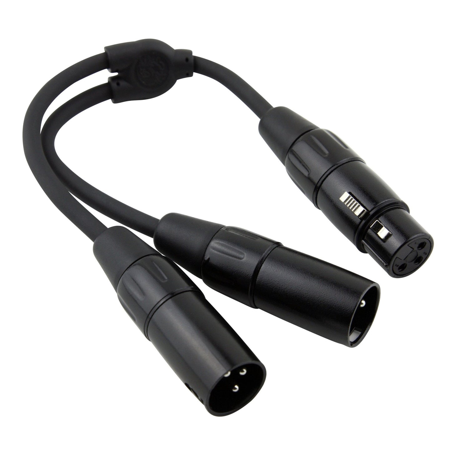 Pig Hog Solutions 6" XLR Y-Splitter Cable, XLR(F) to Dual XLR(M) - PY-XF2XM