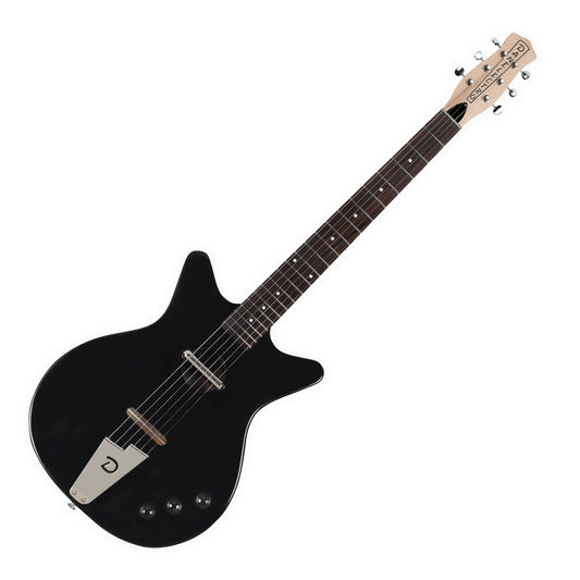 Danelectro Convertible, Black - Hollowbody w/ Lipstick Single Coil & Piezo for Electroacoustic Tone!