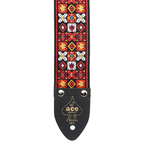 D'Andrea Ace Vintage Reissue Guitar Strap X's & O's (Hendrix/Elvis Style)