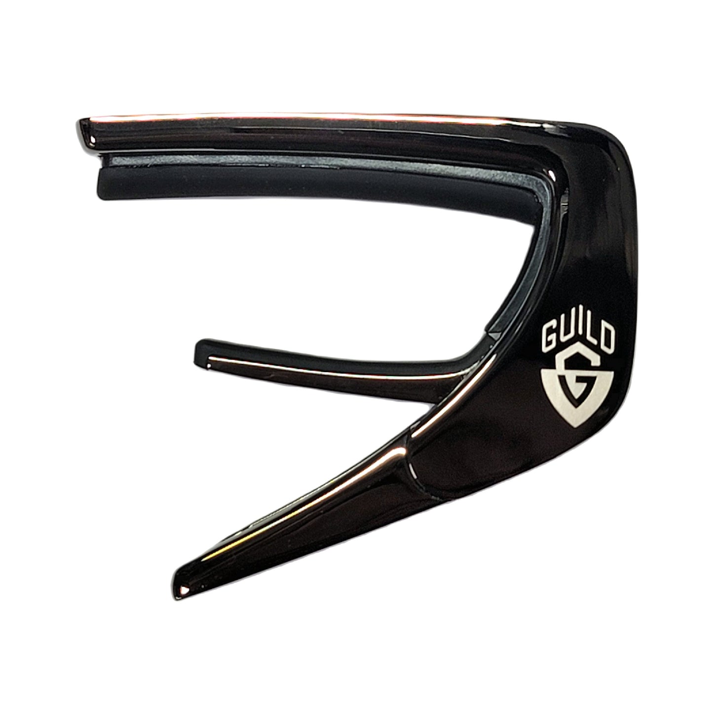 Thalia Guitar Capo - Guild Officially Licensed (With Guild Specific Fret Pad Models) (G-Shield on Blue Abalone, Black Chrome) (TH-GLDCB-04)