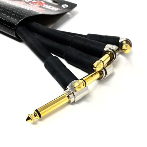 Pig Hog Lil Pigs Tour Grade 6-Inch Patch Cables, Black, 4-Pack