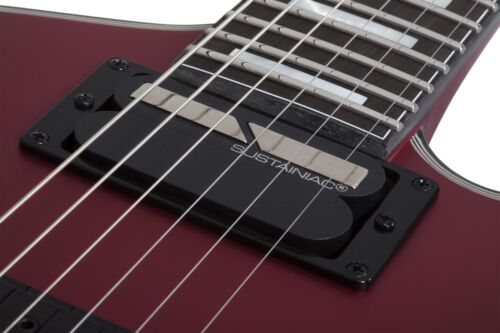 Schecter E-1 FR S Special Edition (3344), with Sustainiac Pickup, Satin Candy Apple Red, Carbon Fiber binding,