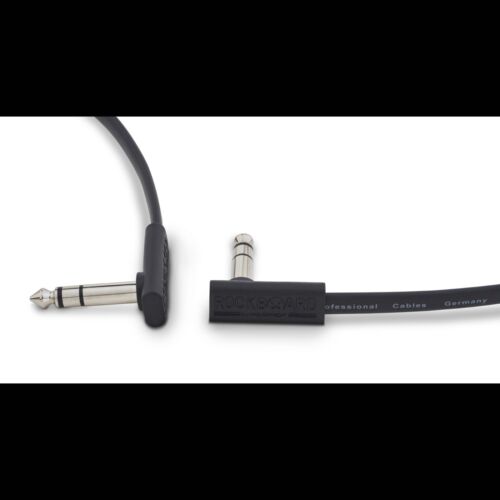 Rockboard Flat Patch TRS Cable, 15 cm / 5.90", Black, low profile, for switch & expression pedals.