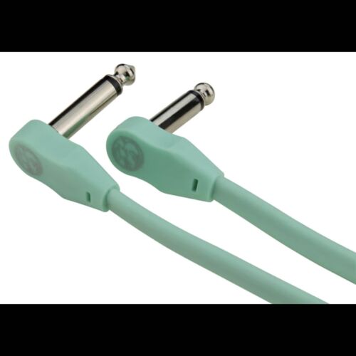 Pig Hog Lil Pigs Low Profile Flat 3-Foot Patch Cables, Seafoam Green, 2 Pack
