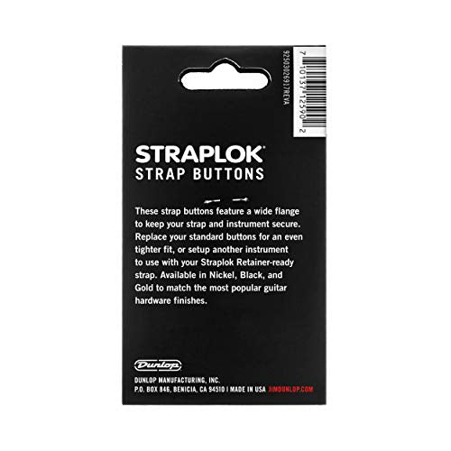 Dunlop 2PSLS031N Straplok Dual Design Strap Button Set, Nickel