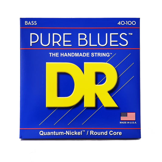 DR Strings PB-40 Pure Blues Quantum Nickel Round Core Bass Strings 4-String 40/100