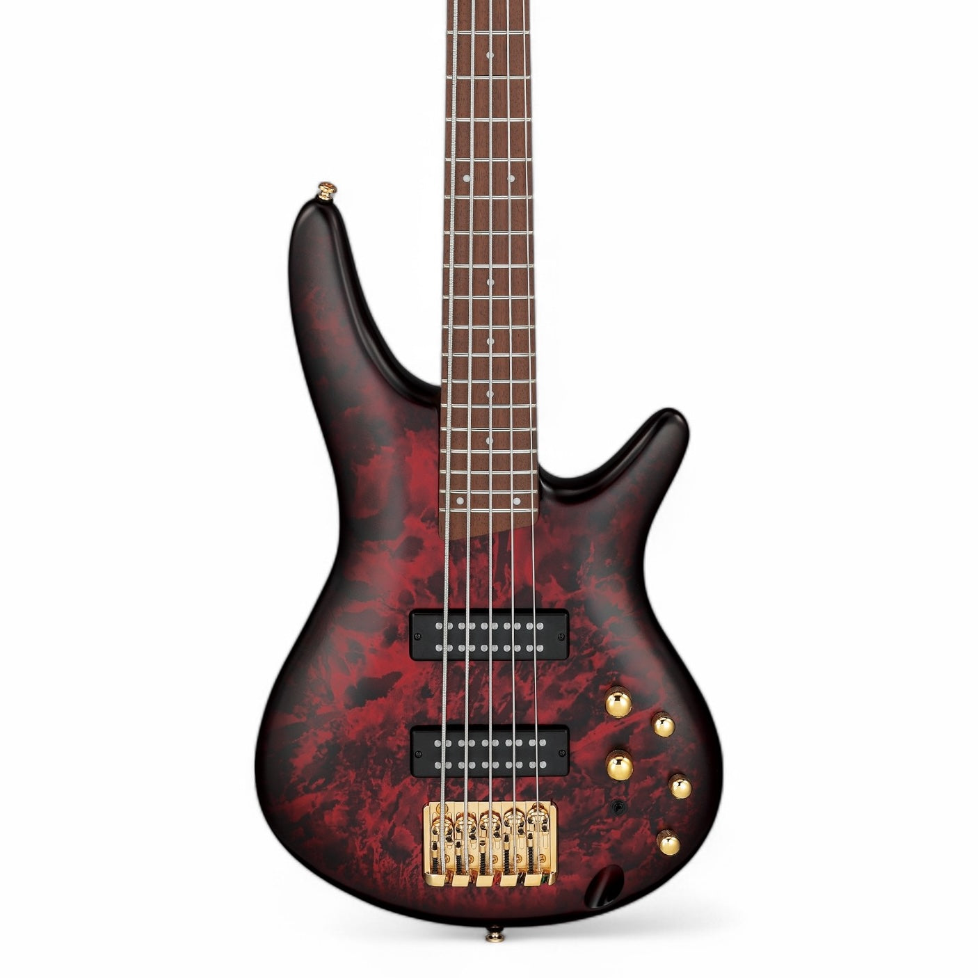 Ibanez SR305EDX Standard 5-String Electric Bass Guitar with PowerSpan Dual Coil Pickups (Wine Red Frozen Matte)