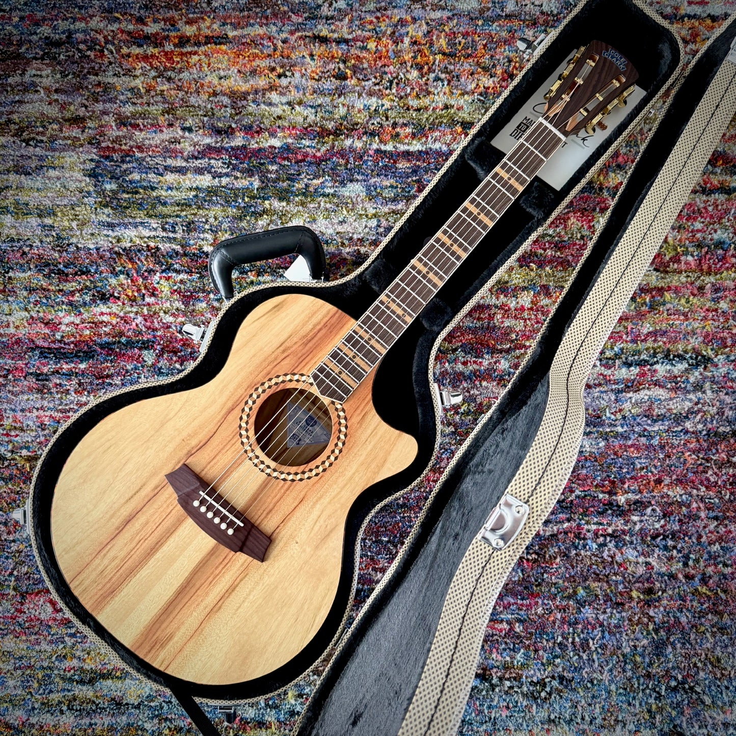 Cole Clark CCSRDLXANEC-CLCLR Studio Recording Deluxe Grand Auditorium, Camphor Laurel top, back, sides, Tortoise Binding, Stunning Rosewood Fretboard and Rosette Inlays (2501202)