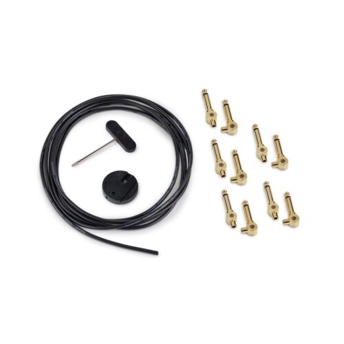 RockBoard PatchWorks Solderless Patch Cable Set - 3 m / 9.8 ft. Cable 10 Plugs - Gold