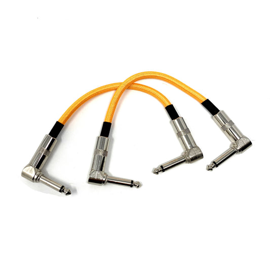 Strukture Hi-Viz Neon Orange Woven 6" Patch Cables, Set of Two (2)