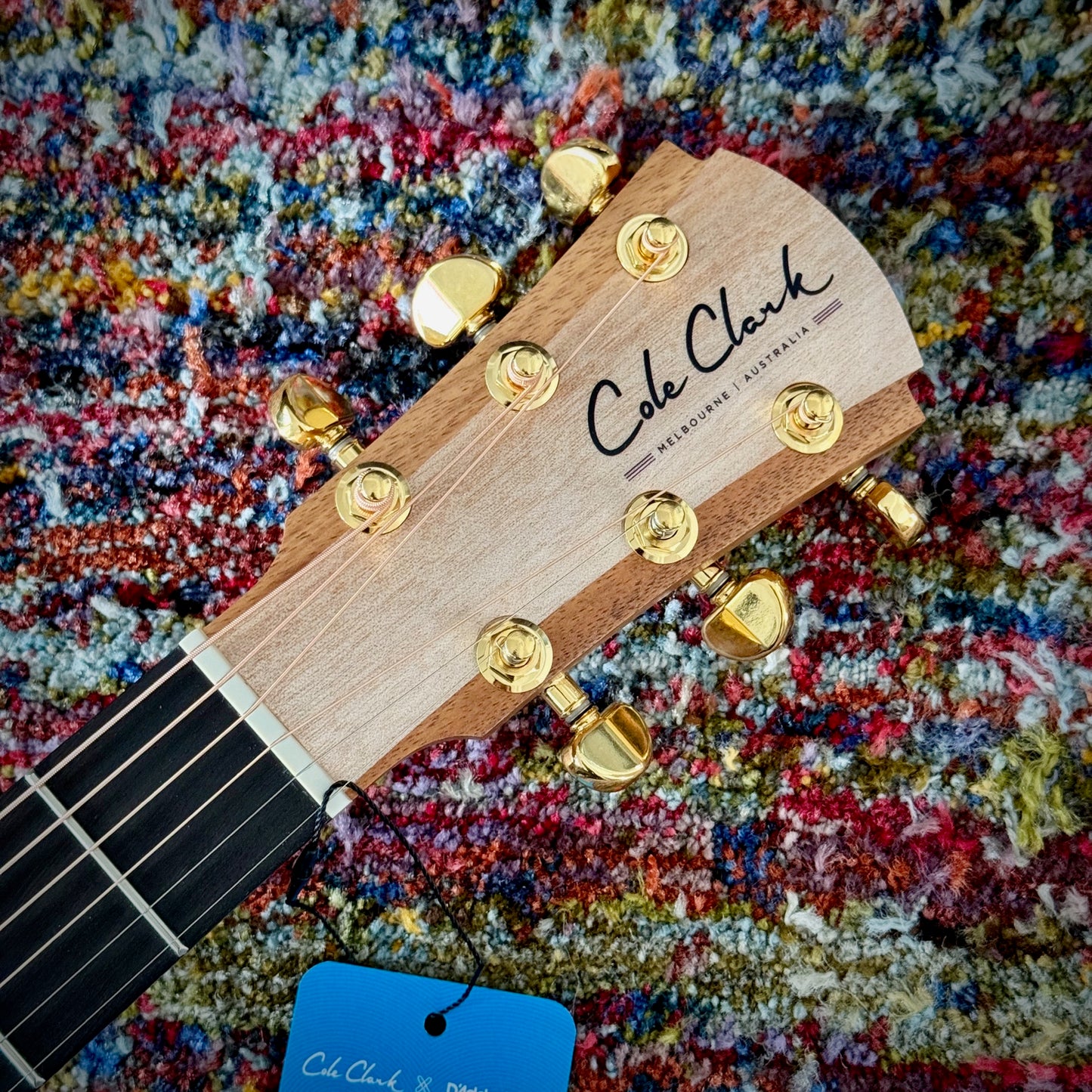 Cole Clark True Hybrid Thinline Acoustic/Electric Guitar, HSS, Blackwood/Ebony, Surf Green (CCTL2EC-BLBLE-HSS-GRN)