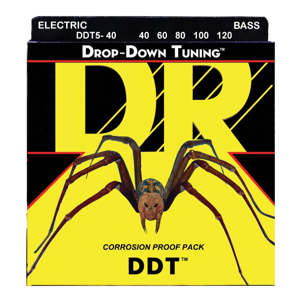 DR Strings DDT5-40 Drop-Down Tuning Bass Strings, 5-String Light 40-120