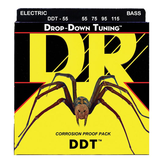 DR Strings DDT-55 Drop-Down Tuning Bass Strings, Heavier 55-115