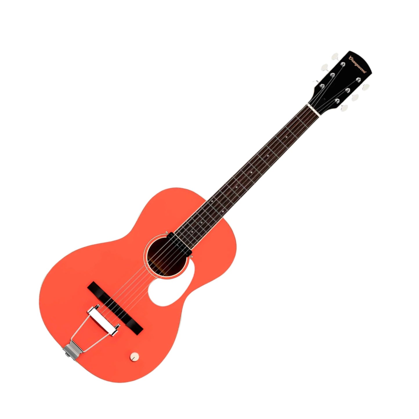 Orangewood OW-JUNIPER-S-GRD-L Juniper Live Rubber Bridge Parlor Guitar with Rail Pickup, Guava Red