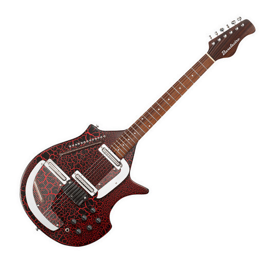 Danelectro Coral Sitar Electric Guitar, Red Crackle
