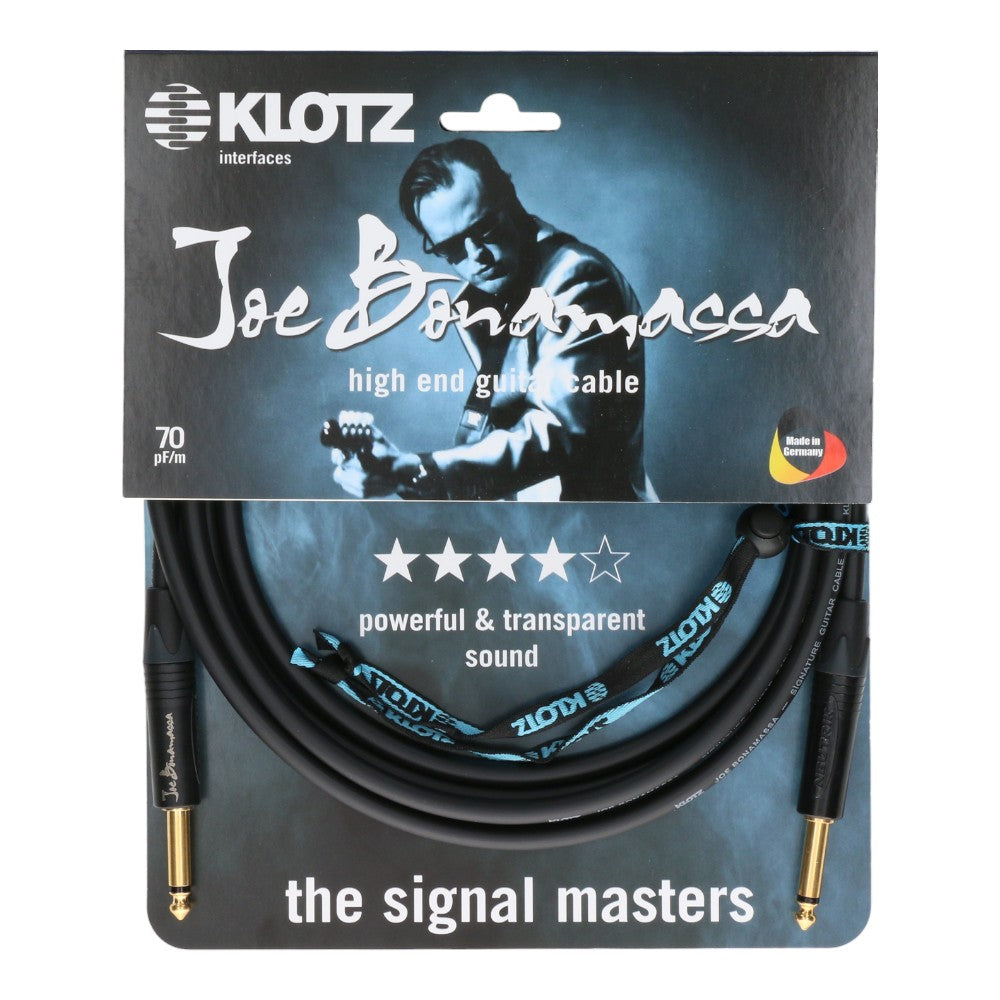 Klotz JBNPP060 Joe Bonamassa Signature Guitar Cable Ultra Low-Capacitance Neutrik 6.0m 20FT, Black, ST-ST