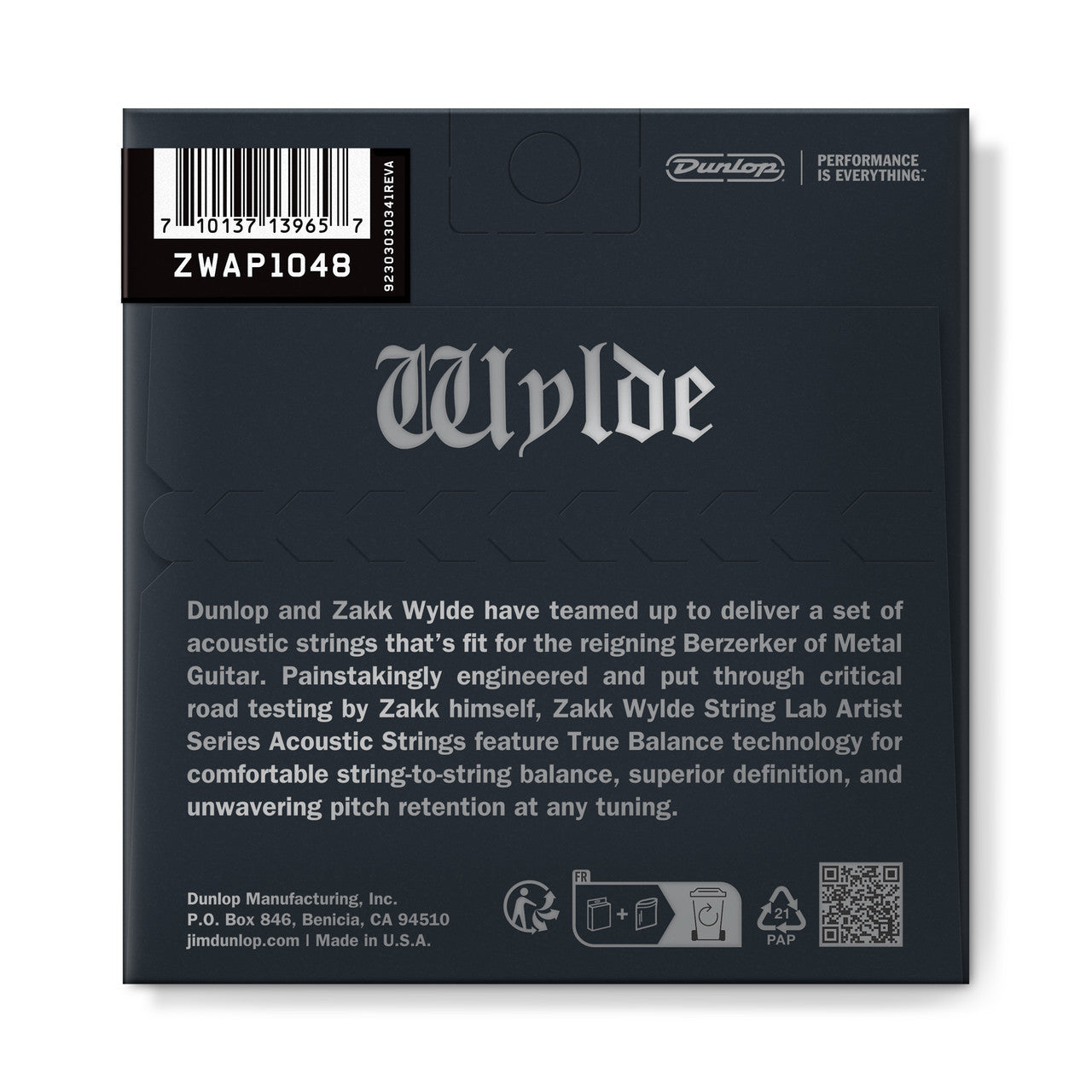Jim Dunlop ZWAP1048 Wylde Acoustic Guitar Strings 10-48