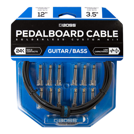 Boss BCK-12 Pedal Board Cable Kit, 12 Connectors , 12Ft / 3.6M Cable