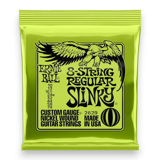 Ernie Ball (2629) 8-String Guitar Strings Set, Regular Slinky (10-74)