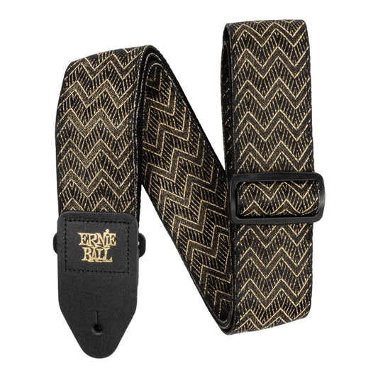 Ernie Ball P05626 Classic Jacquard Guitar Bass Strap, Golden Waves