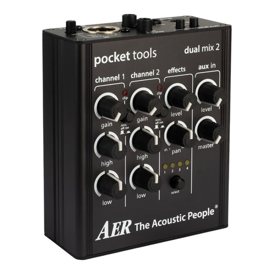 AER DUAL-MIX-2 2 Channel Preamp/Mixer with 24V, HPF and DI