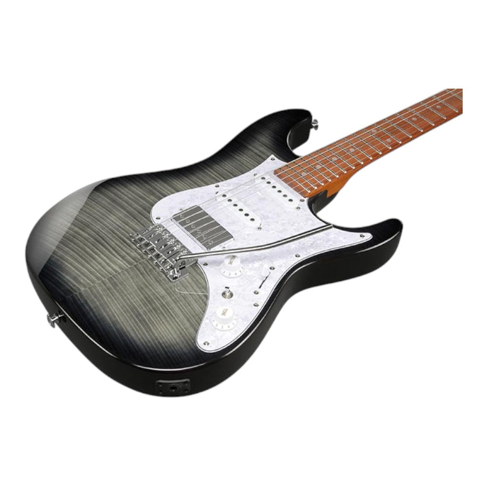 Ibanez AZ22S1F Electric Guitar with Roasted Maple Neck and Jatoba Fretboard, Transparent Black Sunburst