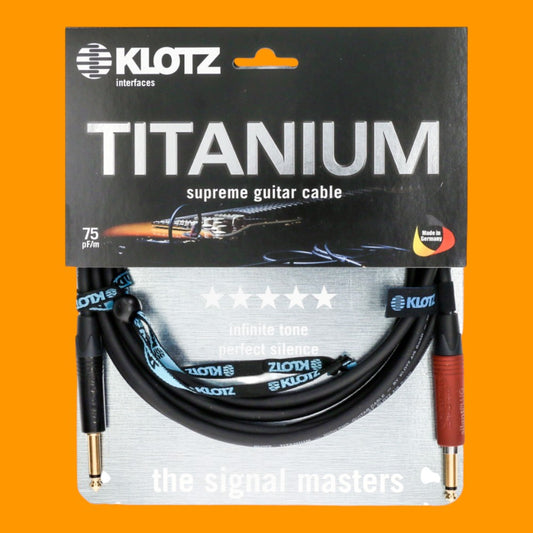Klotz TI-0600PSP Titanium Supreme Low-Capacitance Instrument Cable Neutrik Silent Plug Gold Contacts 6.0m 20FT, Black, ST-ST [USED-OPEN BOX]