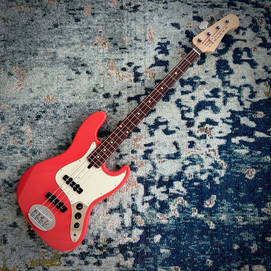 Lakland Classic Series 44-60, USA-Made Passive J Bass Guitar, Fiesta Red, Rosewood, with Gig Bag