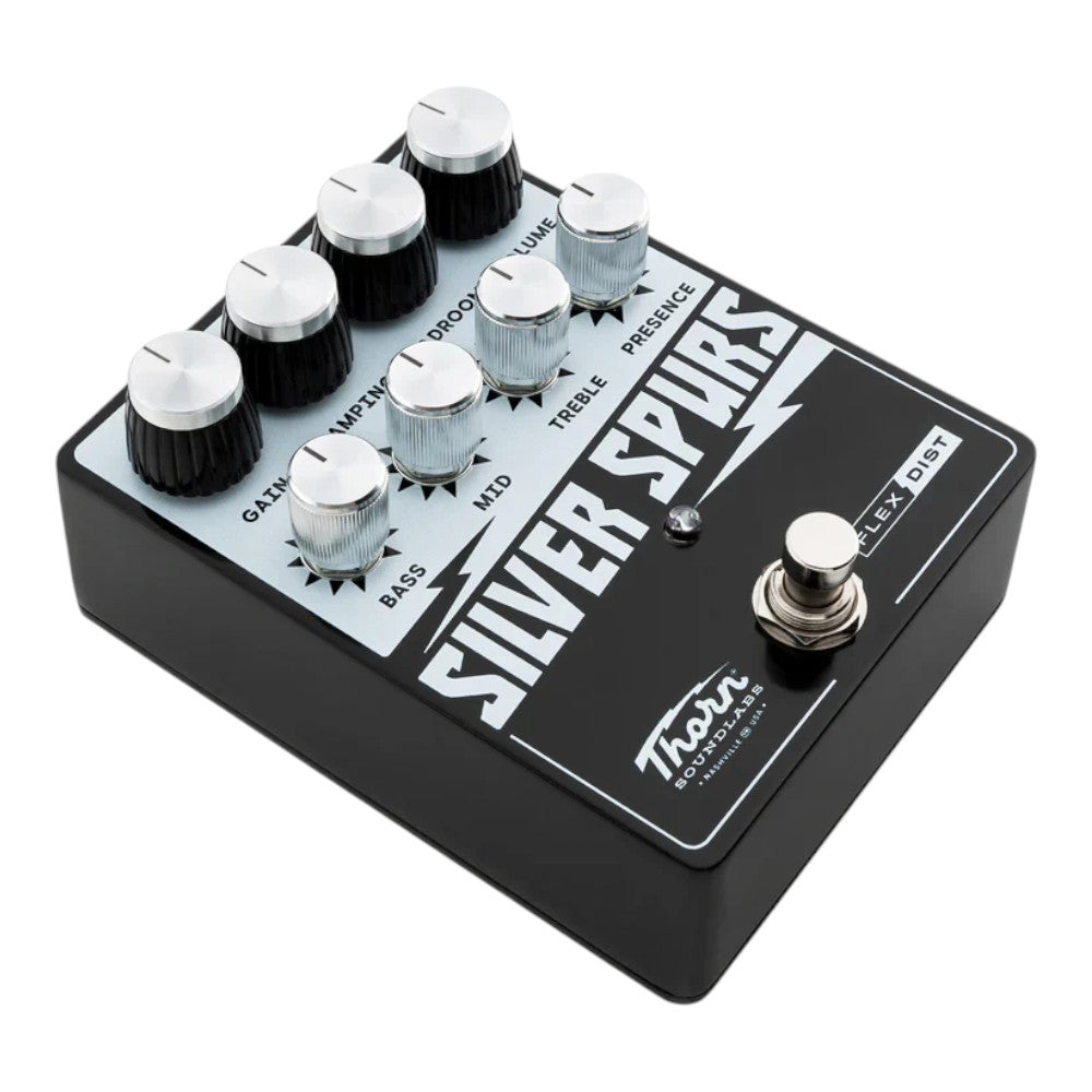 Thorn Soundlabs Silver Spurs Flexible Distortion Guitar Pedal with Damping and Headroom Controls
