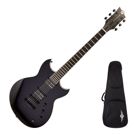 Reverend Sensei RA Electric Guitar, Blackout with Reverend Soft Case