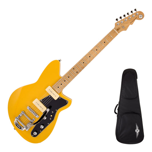 Reverend Jetstream 290 Bigsby Electric Guitar, Vintage Yellow with Reverend Soft Case