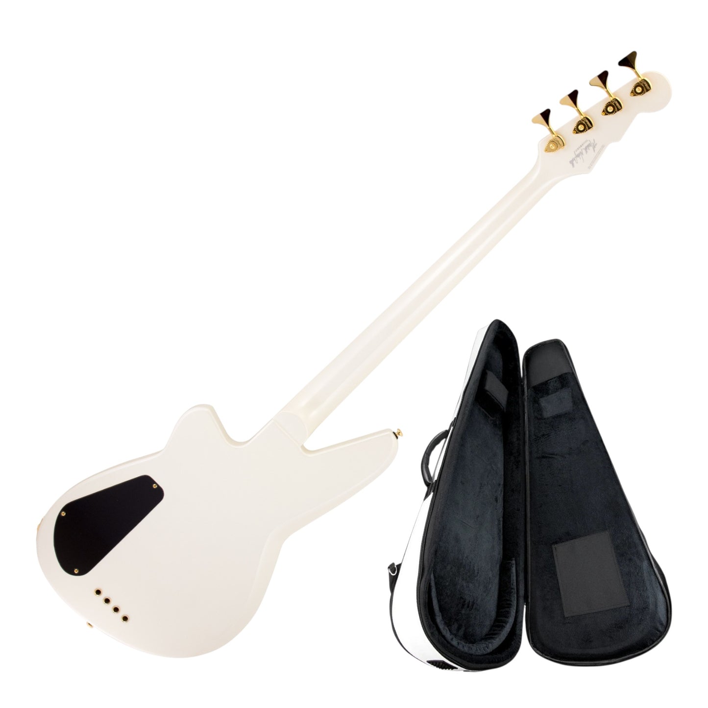 Reverend Meshell Ndegeocello Fellowship Enceladus Electric Bass Guitar, Pearl White with Reverend Soft Case