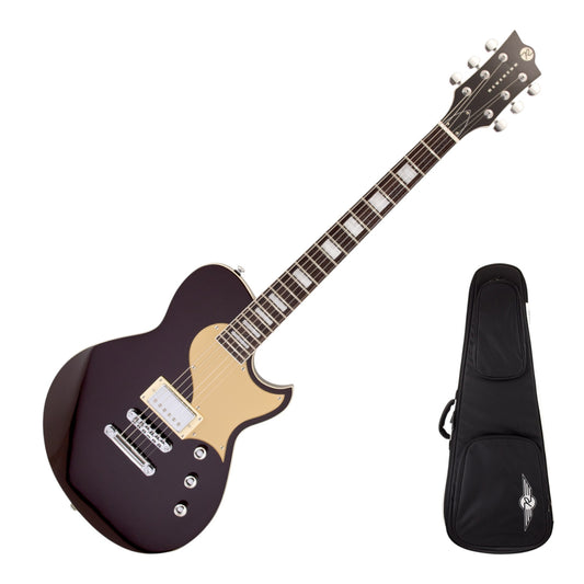 Reverend Roundhouse Jr Electric Guitar, Oxblood with Reverend Soft Case