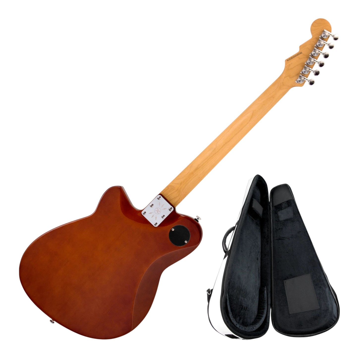 Reverend Charger 290 Electric Guitar, Fire Burst Sparkle with Reverend Soft Case
