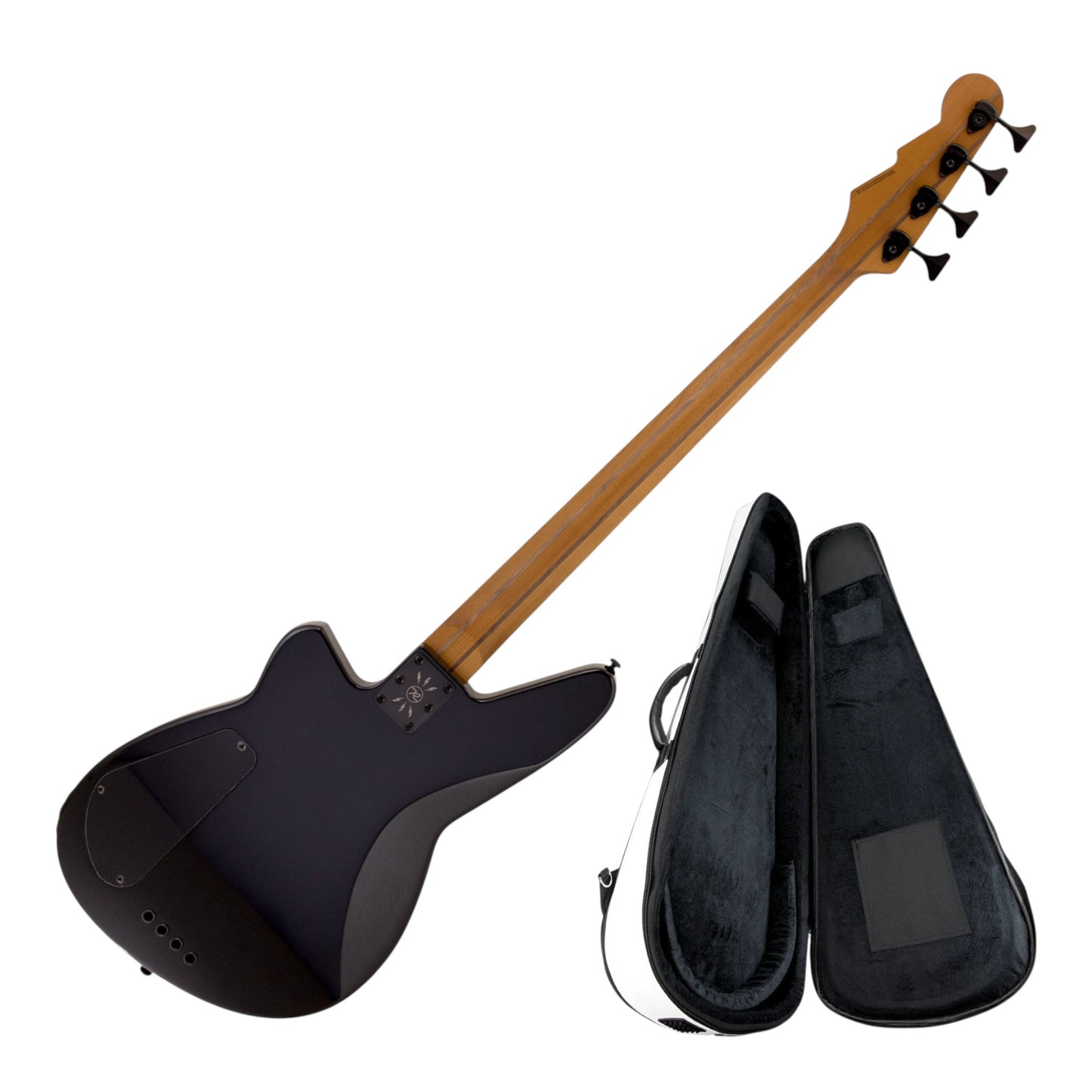 Reverend Mercalli 4 Electric Bass Guitar, Blackout with Reverend Soft Case