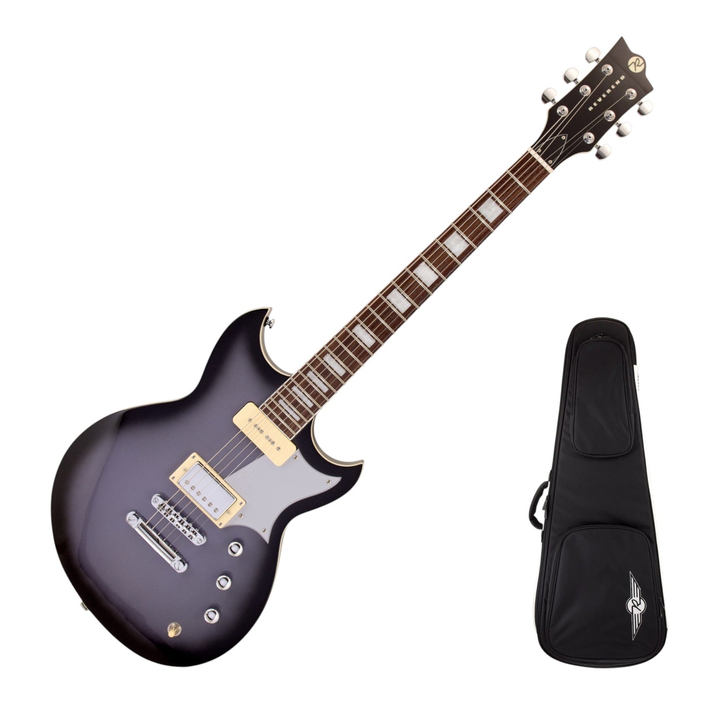 Reverend Sensei H90 Electric Guitar, Periwinkle Burst with Reverend Soft Case