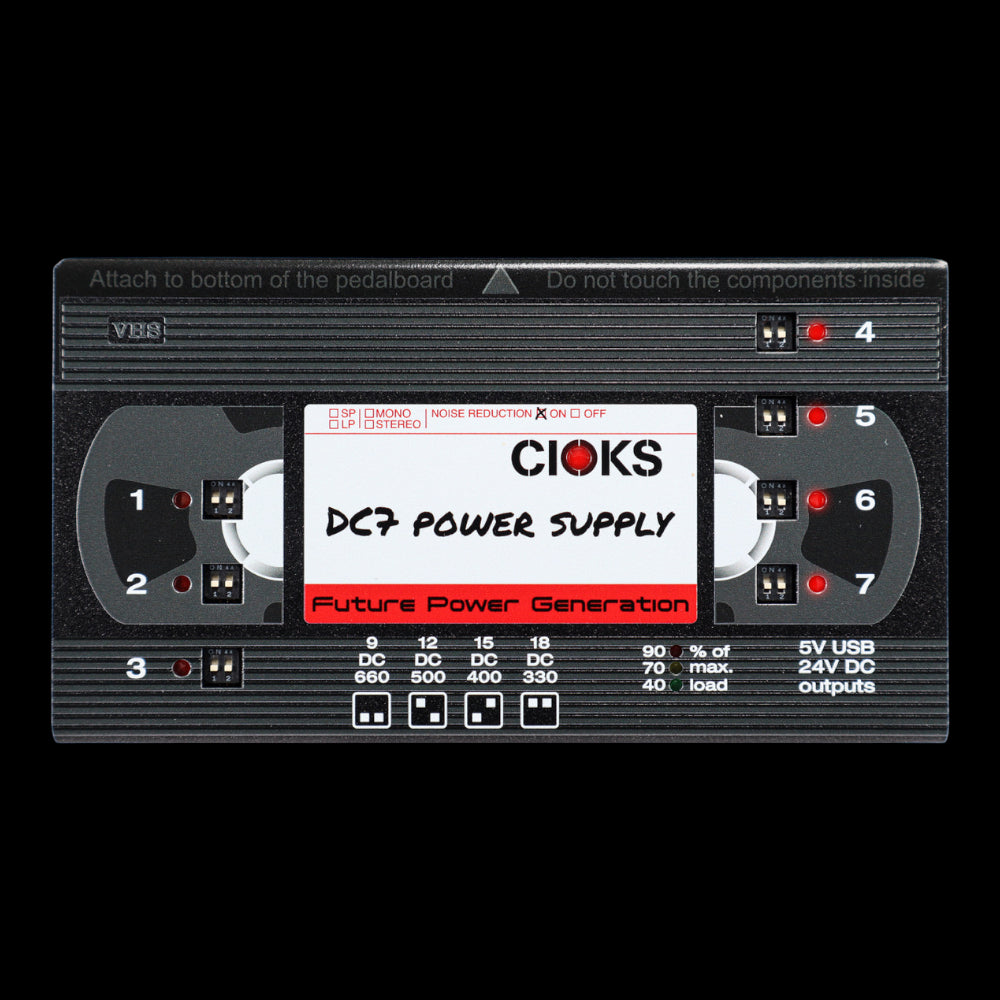 CIOKS DC7 7 Isolated DC Outlets Pedal Power Supply, VHS Tape (Retro Series)